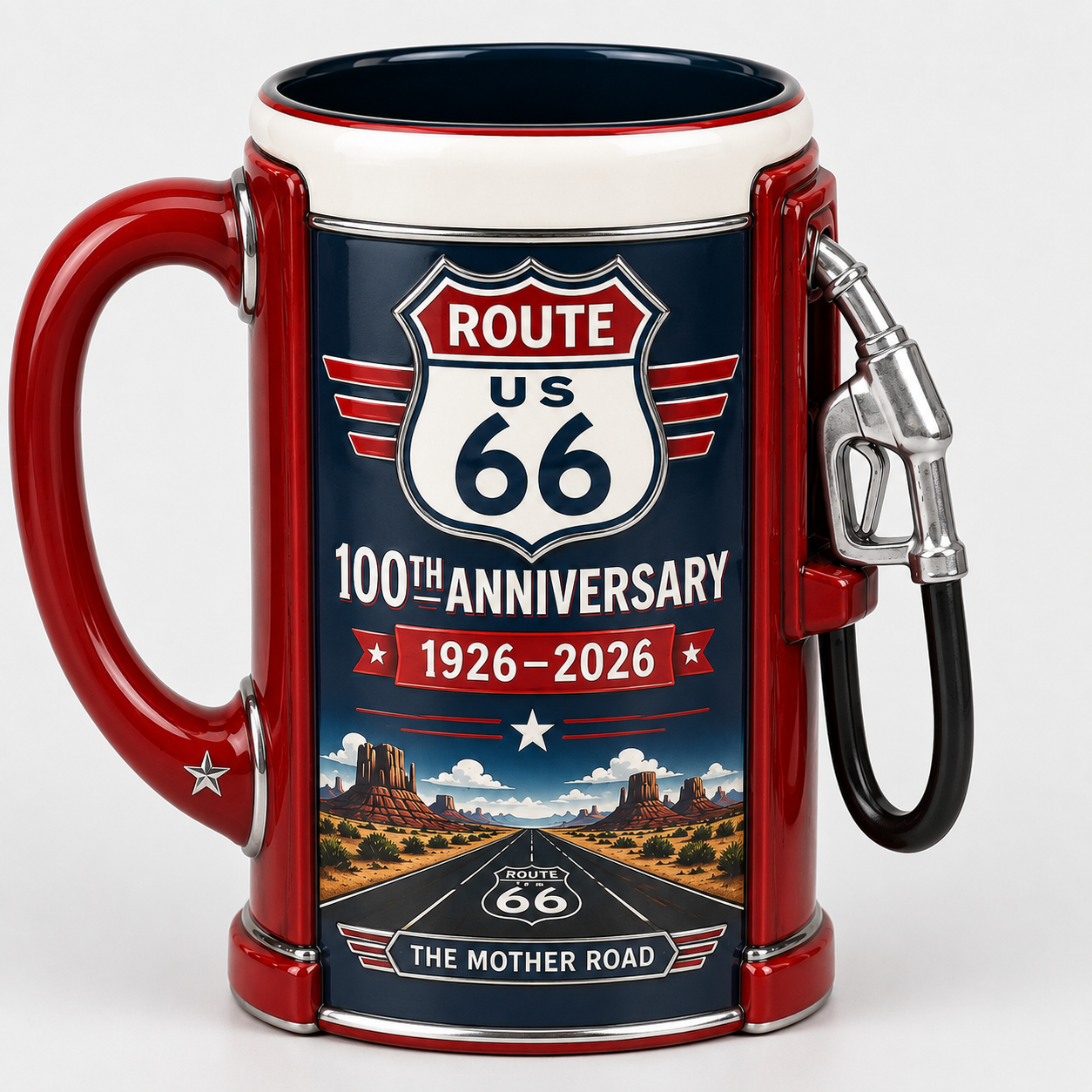 Route 66 Centennial Fuel Pump Mug – 100th Anniversary Edition (1926–2026)