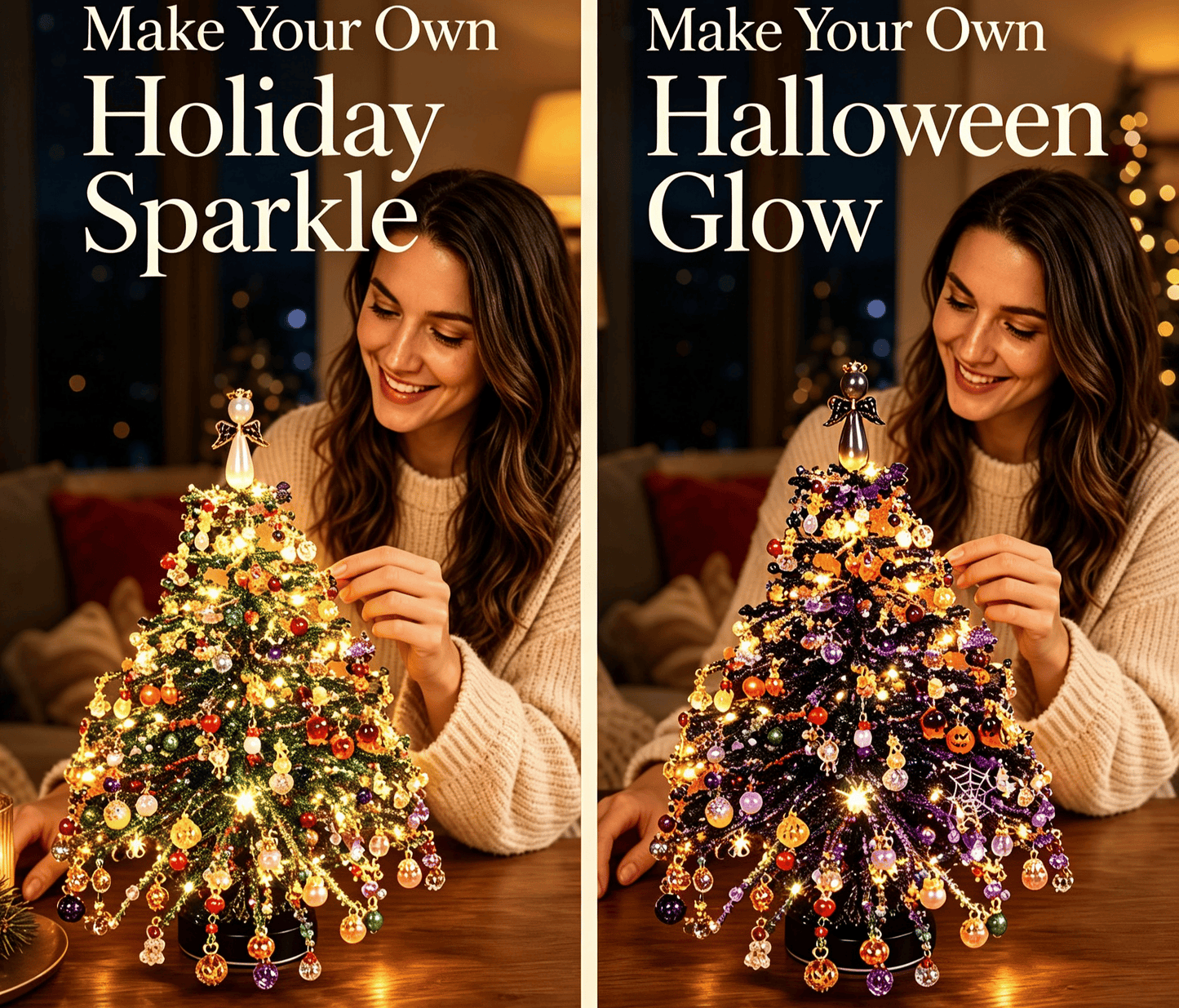 🎄✨ DIY Beaded Christmas Tree Kit – 🎅Create Your Own Sparkling Holiday Decoration