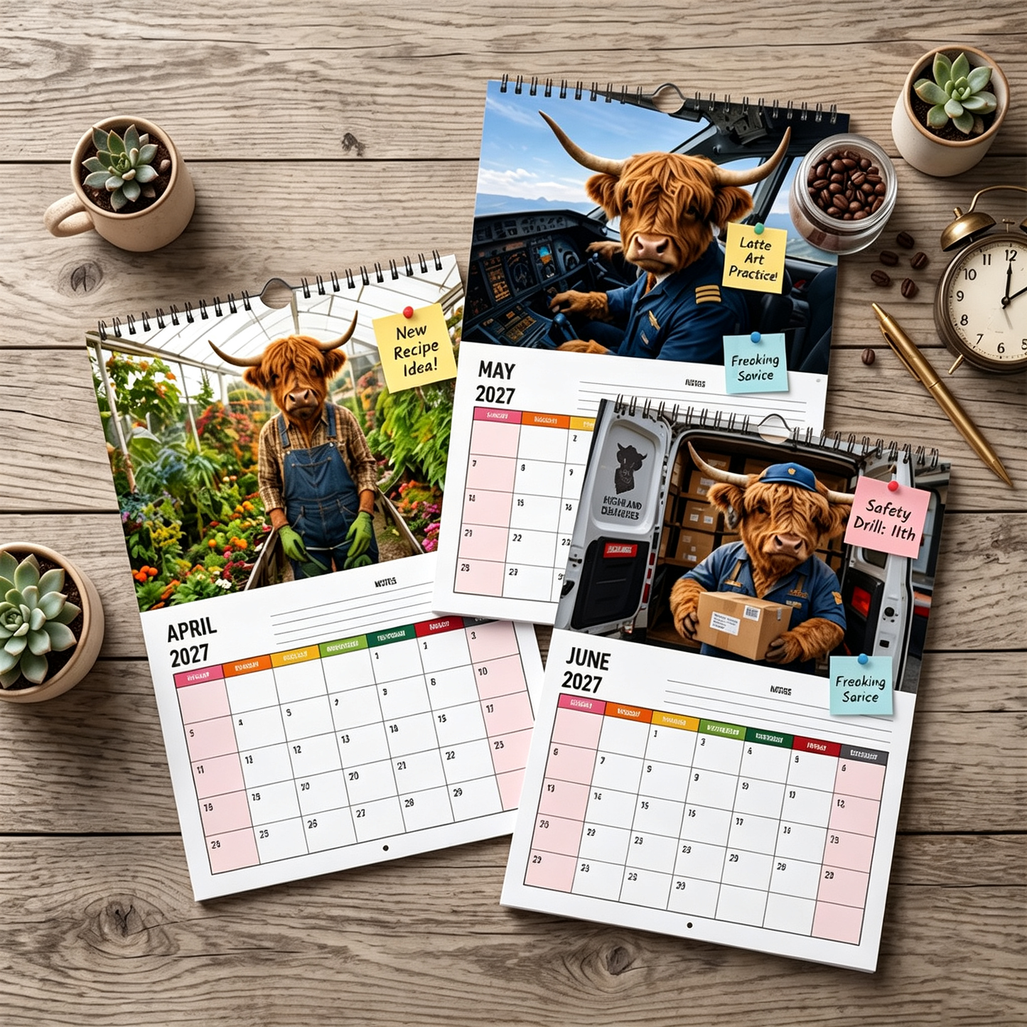 ๐ฎ Highland Cows Working 2027 Calendar