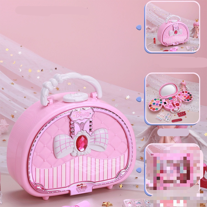 π 2026 Sale β Over 26,000 Sold!π Kids Washable Makeup Toy Set with Portable Pink Handbag π