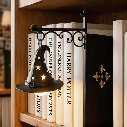 Vintage Library Lantern Bookshelf Lamp – Warm LED Book Nook Light