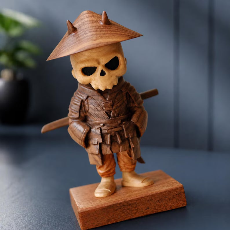 🏆 Flash Sale: 60% OFFHand-Carved Samurai Skull Sculpture
