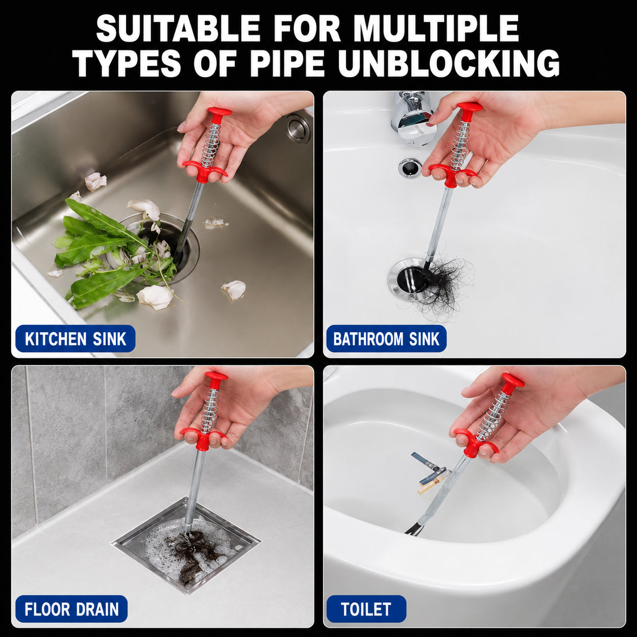 🚿Professional Drain Clog Remover Tool – A Must-Have For Every Home