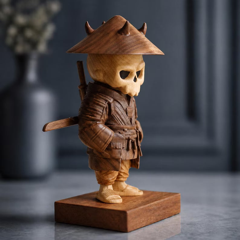 🏆 Flash Sale: 60% OFFHand-Carved Samurai Skull Sculpture