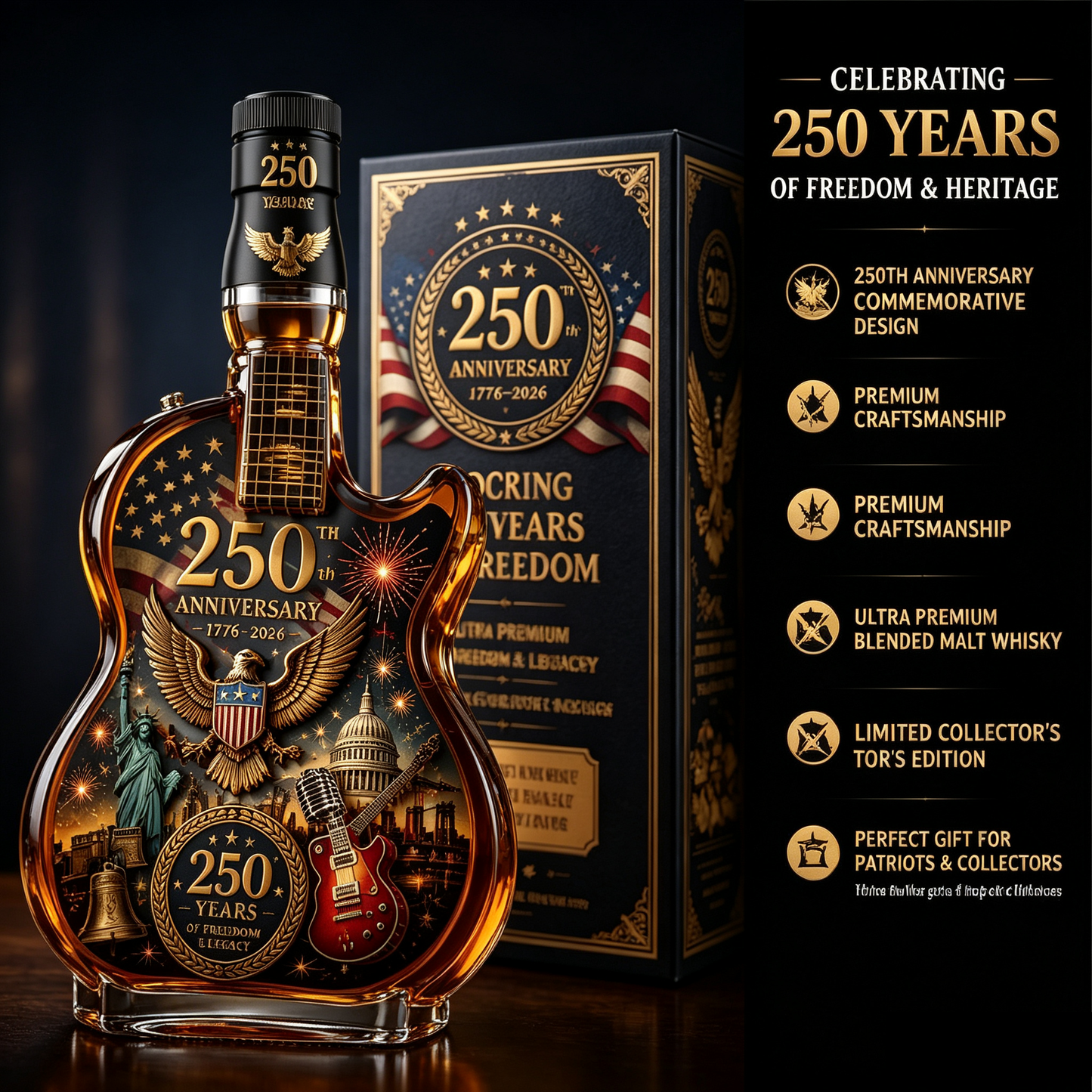 🔥 Limited-Time Offer | America 250th Anniversary Rock Guitar Collector Bottle