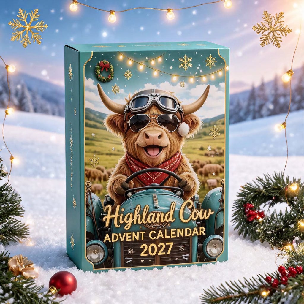 🐮 Highland Cow Advent Calendar 2027 | Cute 3D Highland Cow Mini Figurines Advent Box & Free Shipping🚀
