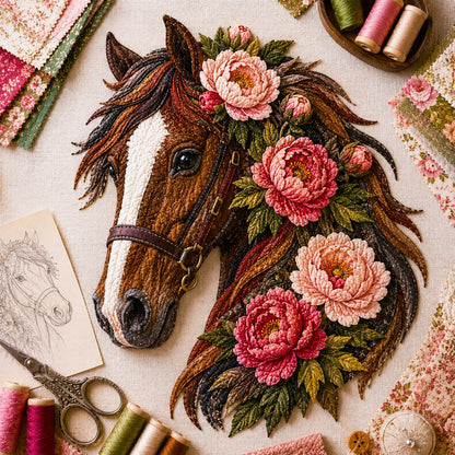 🐴 Floral Horse Patchwork Fabric DIY Decor Kit