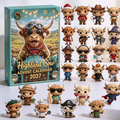 🐮 Highland Cow Advent Calendar 2027 | Cute 3D Highland Cow Mini Figurines Advent Box & Free Shipping🚀
