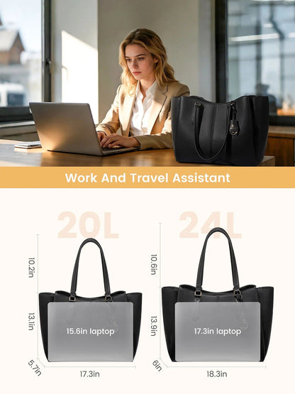 💼Laptop Tote Bag – Triple Compartments, Fits 15.6" & 17.3" Laptops