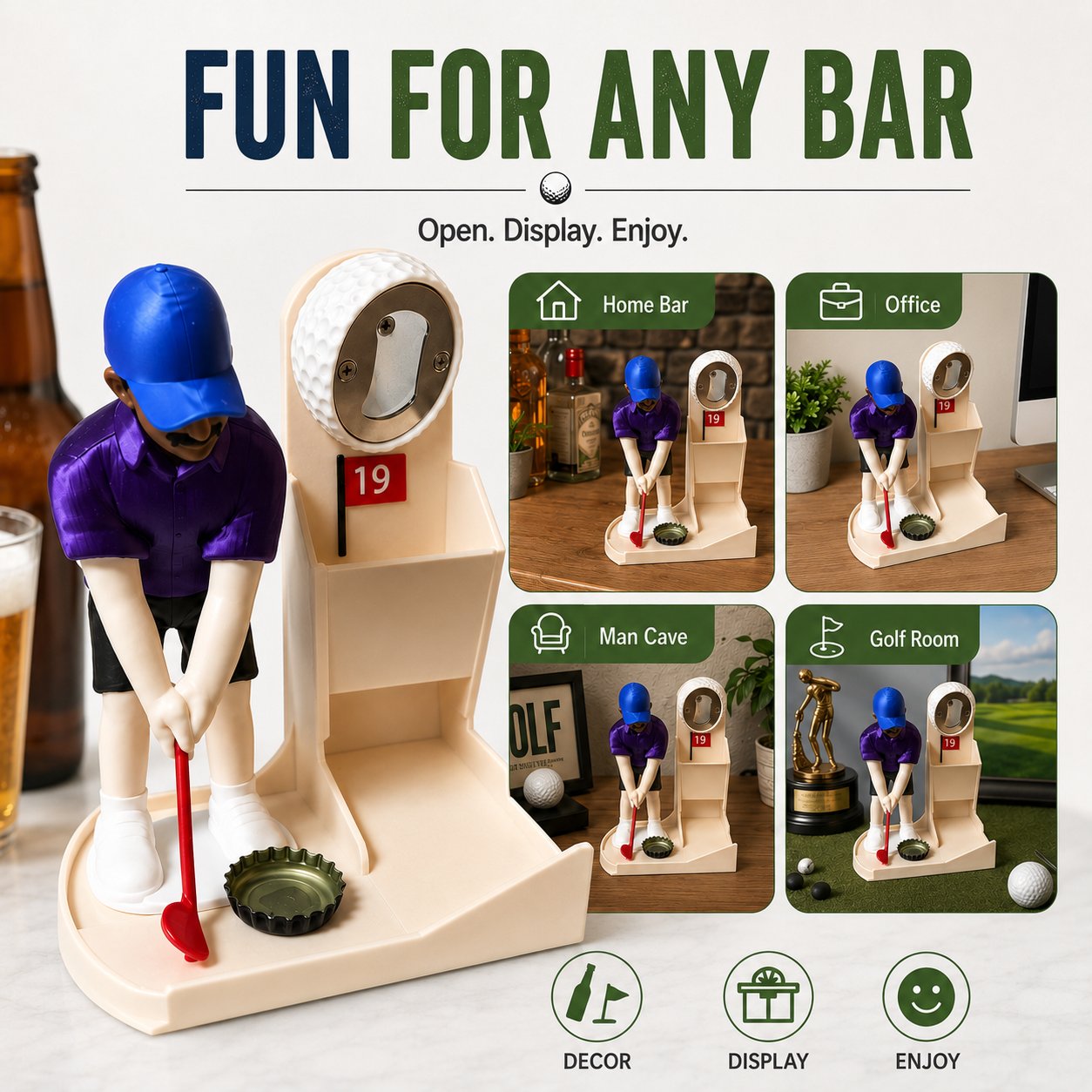 Golf Ball Themed Bottle Opener