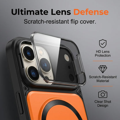 MagSafe Magnetic Case with Camera Lens Cover & Invisible Stand for iPhone