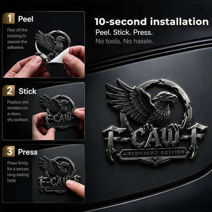 🦅F-CAW-F "Midnight Edition" Metal Emblem - Premium Attitude Decal