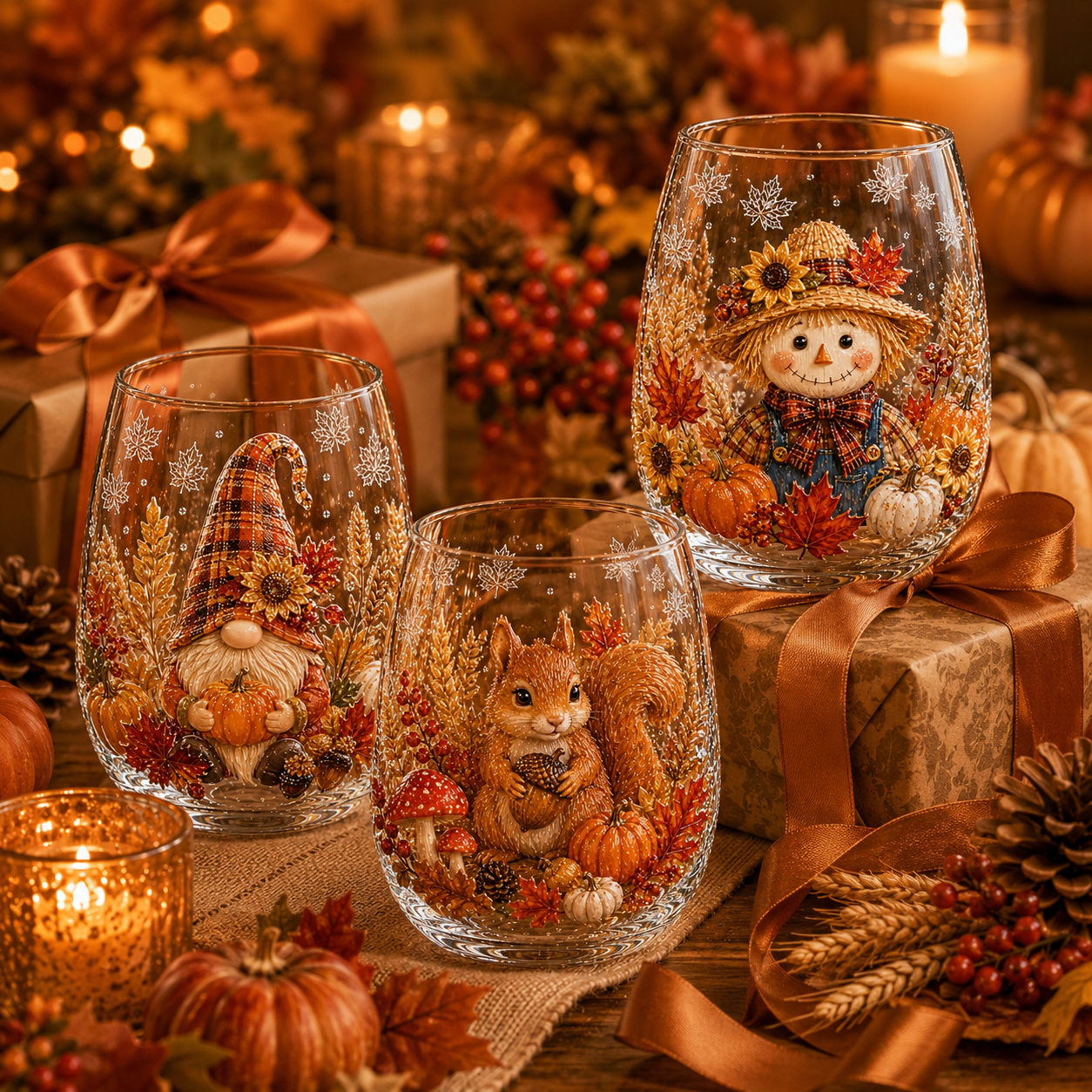 🍂✨Autumn Harvest Glass Cup Set