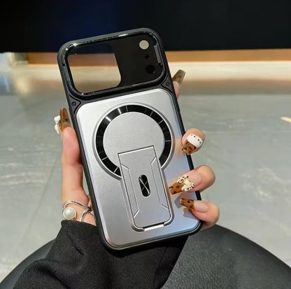 MagSafe Magnetic Case with Camera Lens Cover & Invisible Stand for iPhone