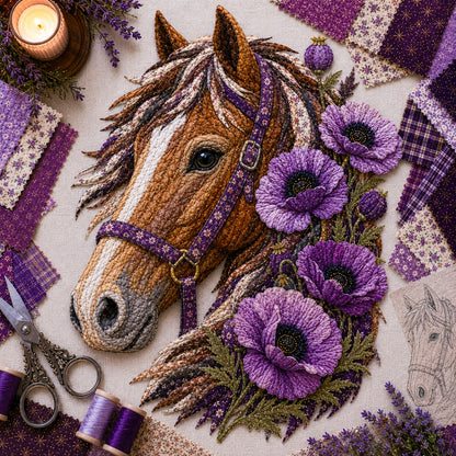 🐴 Floral Horse Patchwork Fabric DIY Decor Kit