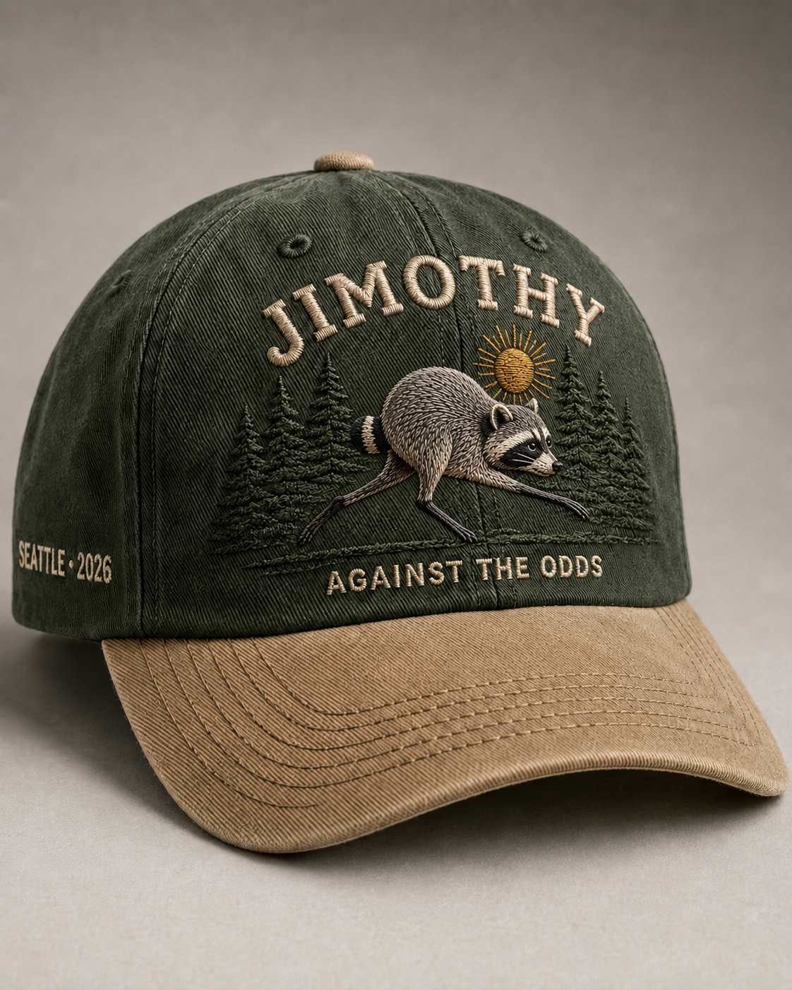 🦝 Jimothy “Against the Odds” Embroidered Cap