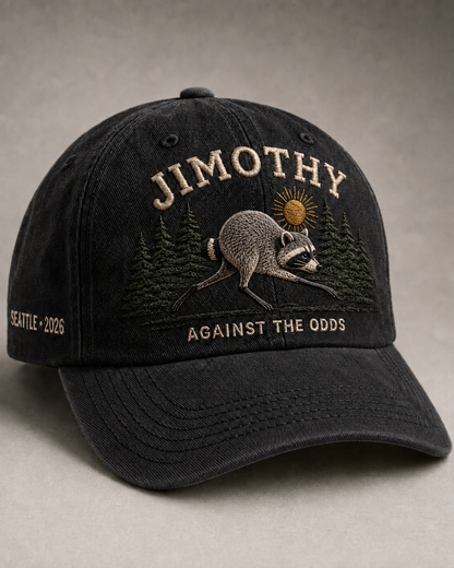 🦝 Jimothy “Against the Odds” Embroidered Cap