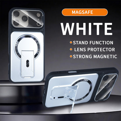 MagSafe Magnetic Case with Camera Lens Cover & Invisible Stand for iPhone