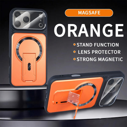 MagSafe Magnetic Case with Camera Lens Cover & Invisible Stand for iPhone