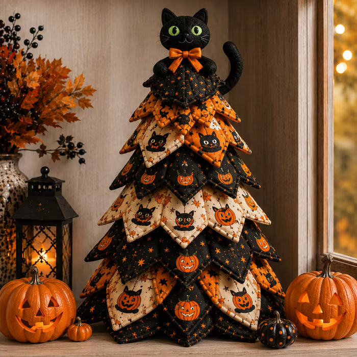🔥 LAST DAY 49% OFF - 🎄🧵Americana Christmas Tree Quilt Kit – Easy Layered Fabric Holiday Décor for Quilting Lovers