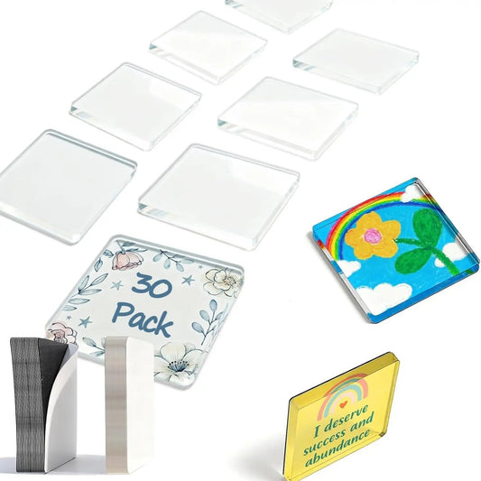 Magnetic Photo Frames 2"x2" Clear Acrylic DIY Fridge Magnets