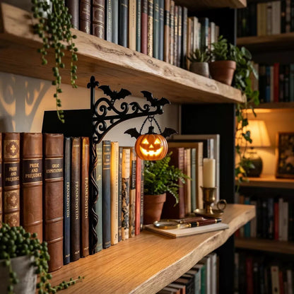 Vintage Library Lantern Bookshelf Lamp – Warm LED Book Nook Light
