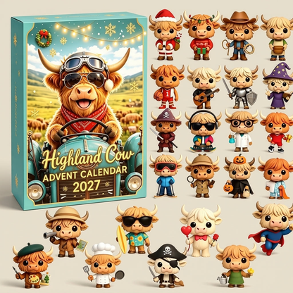 🐮 Highland Cow Advent Calendar 2027 | Cute 3D Highland Cow Mini Figurines Advent Box & Free Shipping🚀