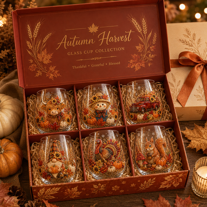🍂✨Autumn Harvest Glass Cup Set