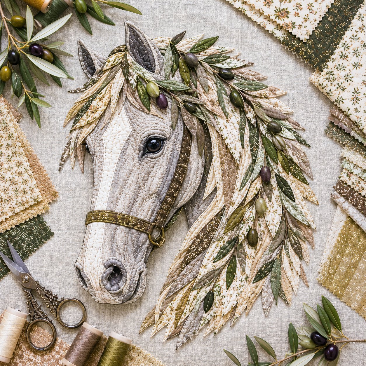 🐴 Floral Horse Patchwork Fabric DIY Decor Kit